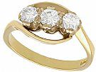 0.83 ct Diamond and 18 ct Yellow Gold Twist / Trilogy Ring - Vintage 1991