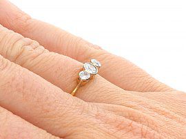 Diamond Trilogy Ring Antique Wearing Hand