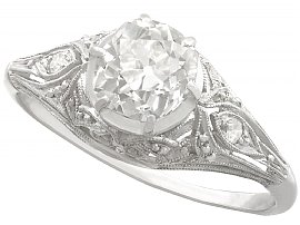 1.01 ct Diamond and Platinum Solitaire Ring - Vintage Circa 1940s