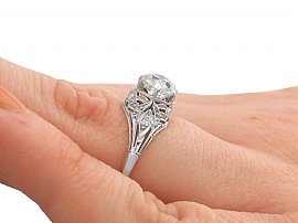 1940s Engagement Ring on finger
