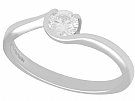 0.37 ct Diamond and 18 ct White Gold Solitaire Ring - Contemporary Circa 2000