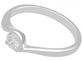Diamond Solitaire Twist Ring in White Gold