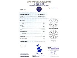 antique 0.58ct diamond ring certificate 