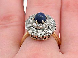 Sapphire & Diamond Cocktail Ring Finger Wearing