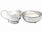 Sterling Silver Cream Jug and Sugar Bowl - Arts and Crafts Style - Antique George V