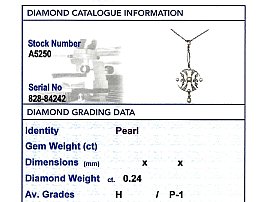 Diamond & Pearl Necklace Grading