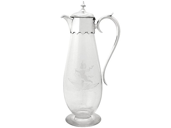 silver glass claret jug 