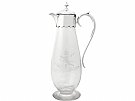 Glass and Sterling Silver Mounted Claret Jug - Antique Victorian (1877)