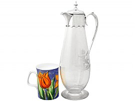 Sterling silver glass claret jug 