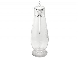 antique silver glass claret jug 
