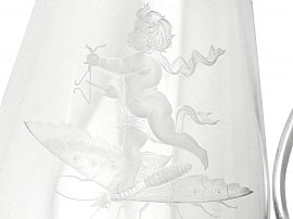 silver glass claret jug detail 