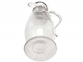 silver glass claret jug underside 
