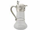 Glass and Sterling Silver Mounted Claret Jug - Antique Victorian (1880)