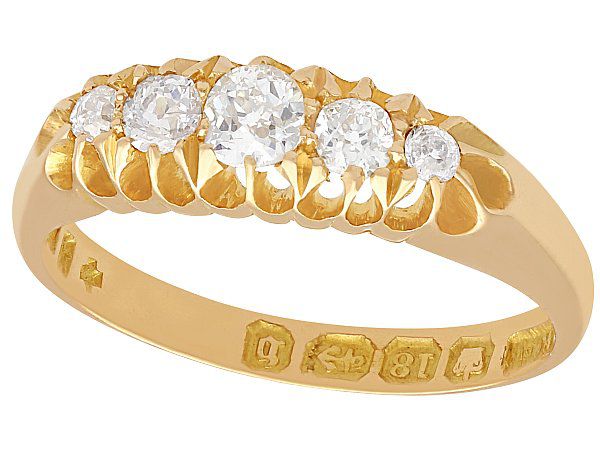 5 Stone Diamond Ring Yellow Gold
