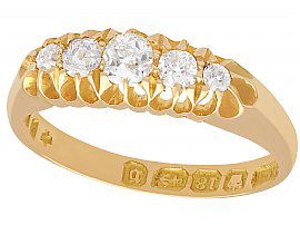 0.36ct Diamond and 18ct Yellow Gold Dress Ring - Antique 1876
