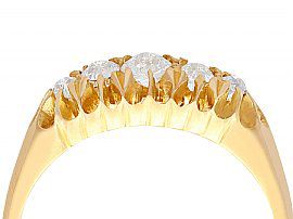 5 Stone Diamond Ring Yellow Gold Antique