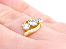 Three Stone Engagement Ring Finger Wearing