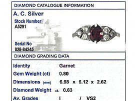 Garnet and Diamond Ring Platinum Card