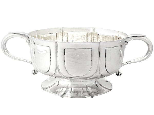 Sterling Silver Presentation Bowl by William Comyns & Sons - Arts and Crafts Style - Antique Edwardian