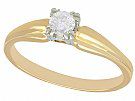 0.28 ct Diamond and 14 ct Yellow Gold Solitaire Ring - Vintage Circa 1990