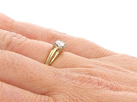 Yellow Gold Solitaire Ring Wearing