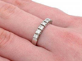 Seven Stone Diamond Eternity Ring Wearing Hand