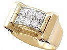 0.60 ct Diamond, 18 ct Yellow Gold Dress Ring - Art Deco - Vintage Circa 1940