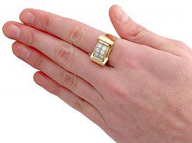 Gold & Diamond Dress Ring on Hand