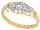 0.13 ct Diamond and 18 ct Yellow Gold Dress Ring - Antique 1914