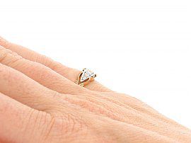 Antique Yellow Gold Diamond Ring Wearing Hand