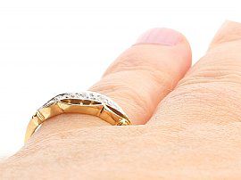 Antique Yellow Gold Diamond Ring Wearing Finger
