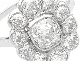 Platinum Diamond Cluster Ring Close Up
