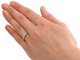 Trillon Cut Solitaire Diamond Ring Wearing