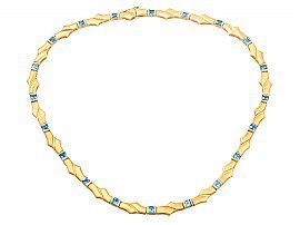 Topaz and 9 ct Yellow Gold Necklace - Vintage Circa 1960
