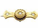 0.38 ct Diamond and 15 ct Yellow Gold Brooch - Antique Victorian
