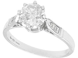 1.25 ct Diamond and Platinum Solitaire Ring - Vintage Circa 1940 and Contemporary