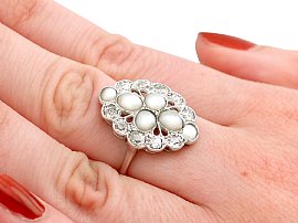 Pearl Cocktail Ring Wearing 