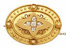 0.88 ct Diamond and 15 ct Yellow Gold Brooch / Locket - Antique Victorian