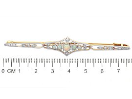 Antique Opal & Diamond Brooch Size