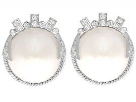 Mabe Pearl Earrings in White Gold