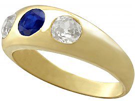 Antique Diamond and Sapphire Ring