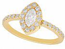 0.82 ct Diamond and 18 ct Yellow Gold Cluster Ring - Vintage Circa 1990