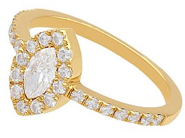 1990s Marquise Cut Diamond Ring 