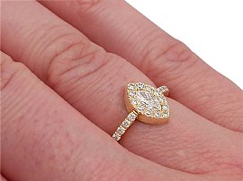 Marquise Cut Diamond Ring Wearing 