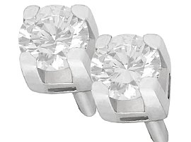 0.25ct Diamond and 18ct White Gold Stud Earrings - Vintage Circa 1990