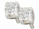 0.25 ct Diamond and 18 ct White Gold Stud Earrings - Vintage Circa 1990