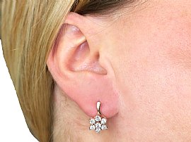 1980s Diamond Earrings Wearing