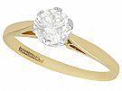 0.79 ct Diamond and 18 ct Yellow Gold Solitaire Ring - Vintage 1989