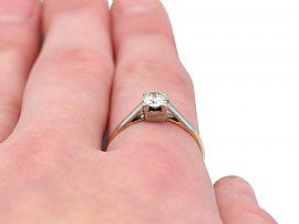 0.60 Carat Diamond Ring Finger Wearing