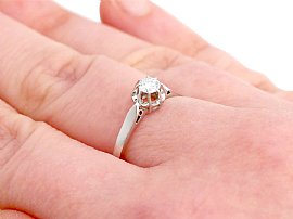 Vintage Diamond Solitaire Wearing Hand
